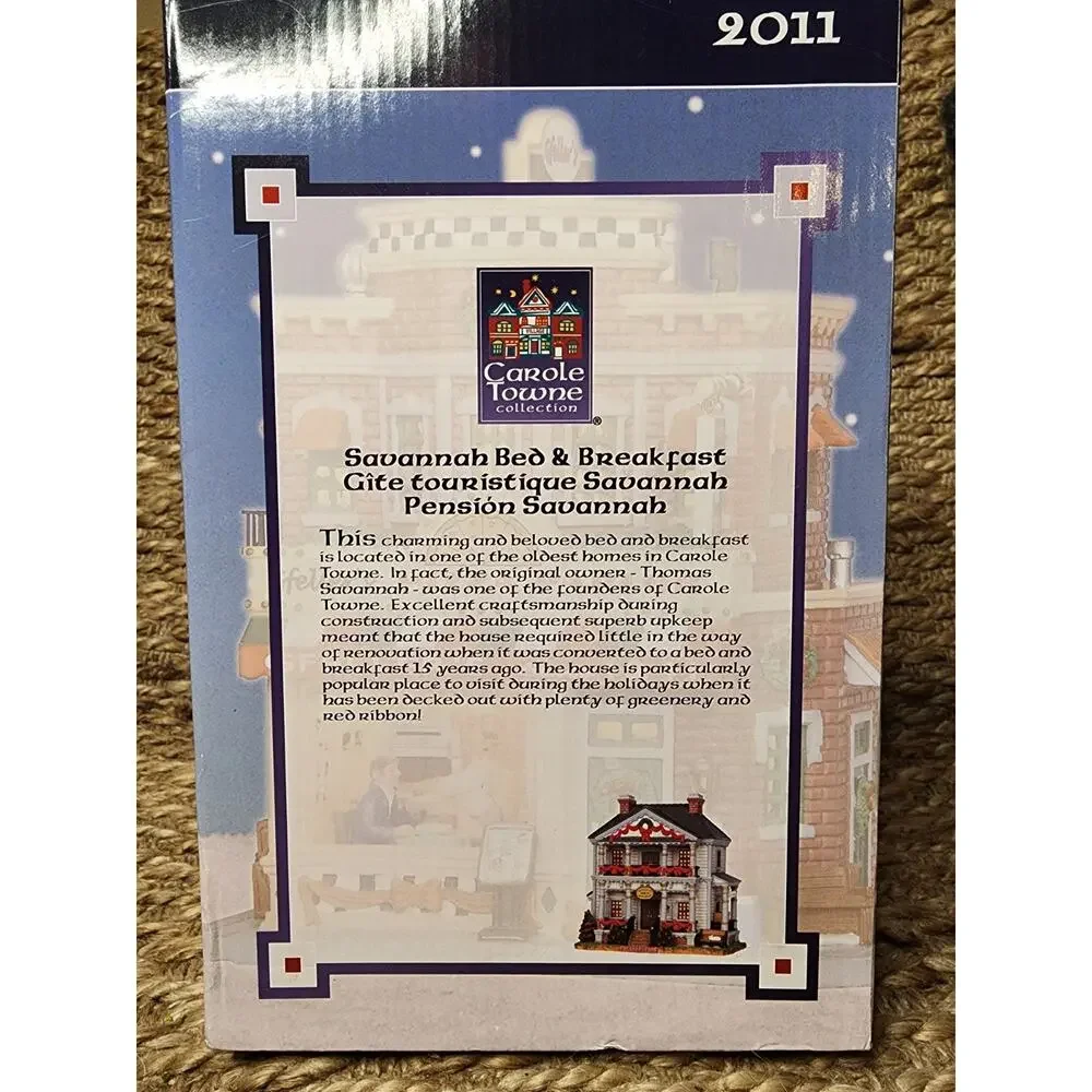 Lemax Carole Towne Collection Savannah Bed & Breakfast Christmas Village Lighted